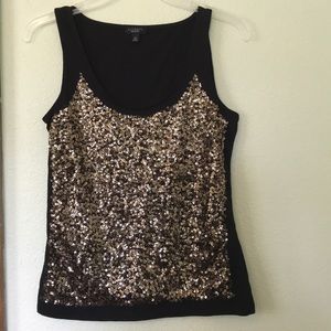 Talbots gold sequin top
